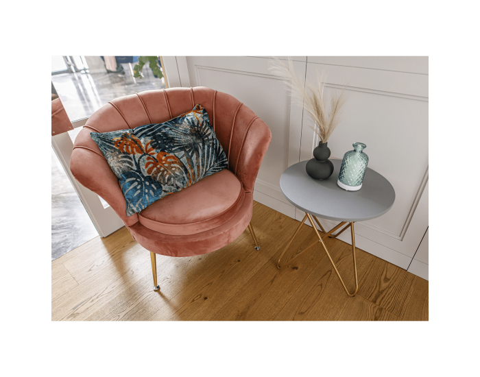 Kreslo Noblin New - ružová (Velvet) / zlatá