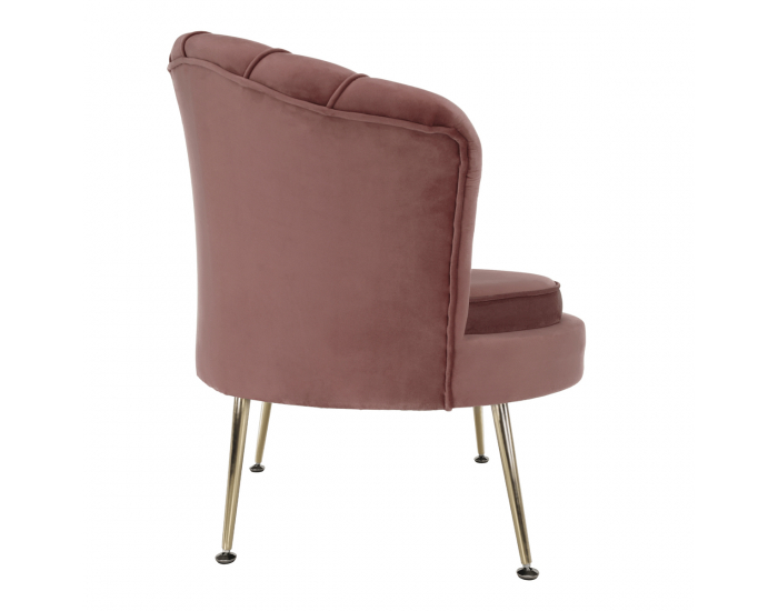 Kreslo Noblin New - ružová (Velvet) / zlatá
