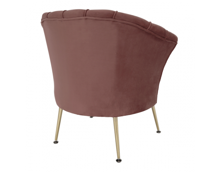 Kreslo Noblin New - ružová (Velvet) / zlatá
