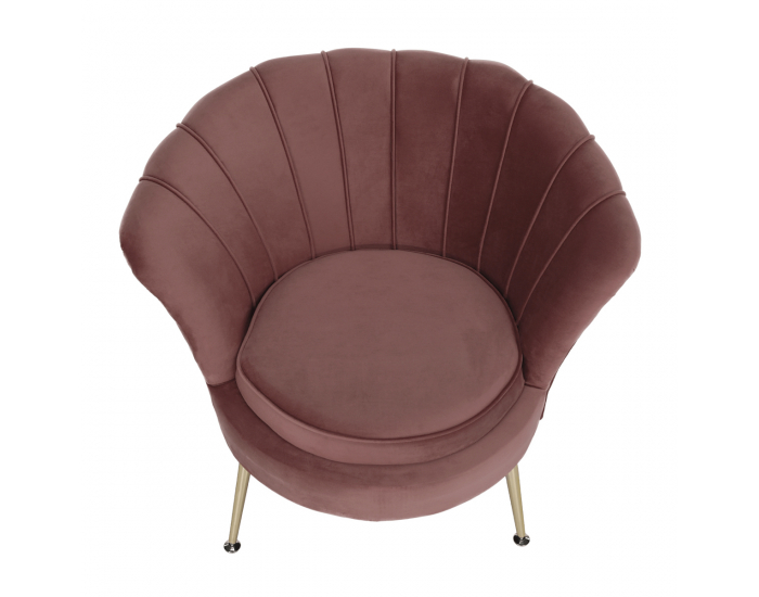 Kreslo Noblin New - ružová (Velvet) / zlatá
