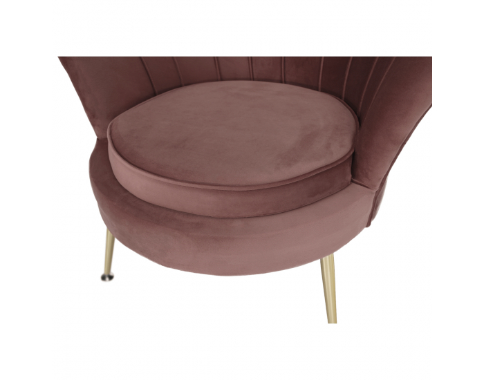 Kreslo Noblin New - ružová (Velvet) / zlatá