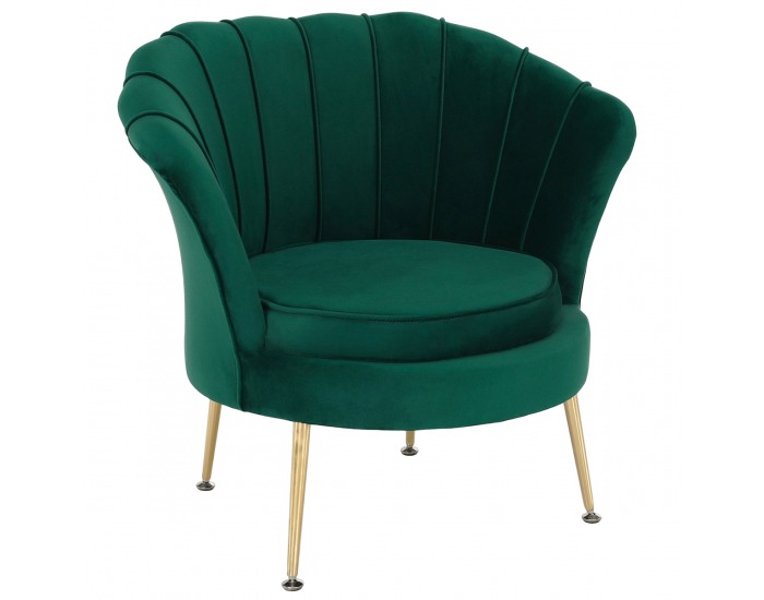 Kreslo Noblin New - smaragdová (Velvet) / zlatá