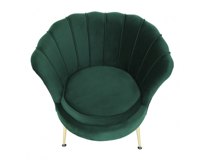 Kreslo Noblin New - smaragdová (Velvet) / zlatá