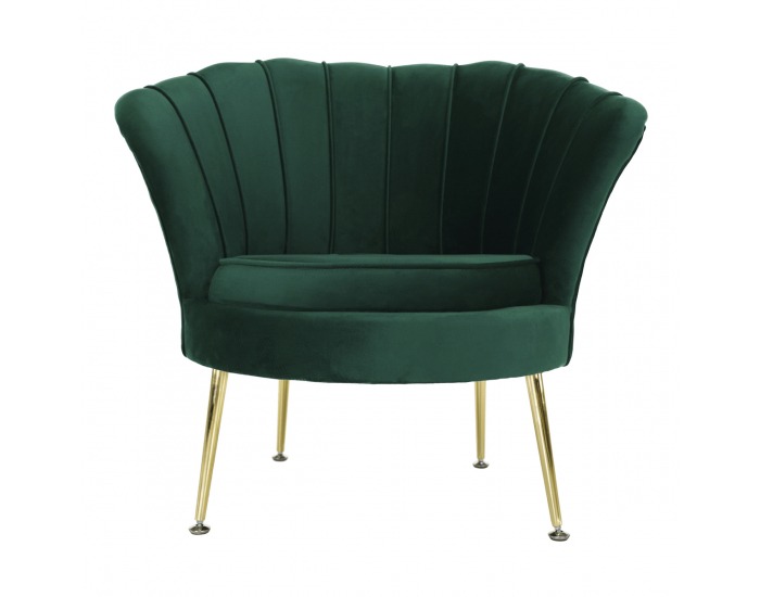 Kreslo Noblin New - smaragdová (Velvet) / zlatá