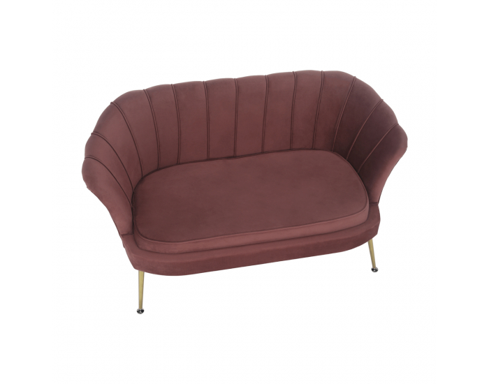 Pohovka Noblin New - ružová (Velvet) / zlatá