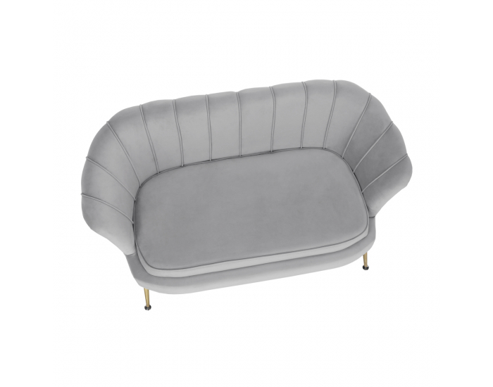 Pohovka Noblin New - sivomodrá (Velvet) / zlatá