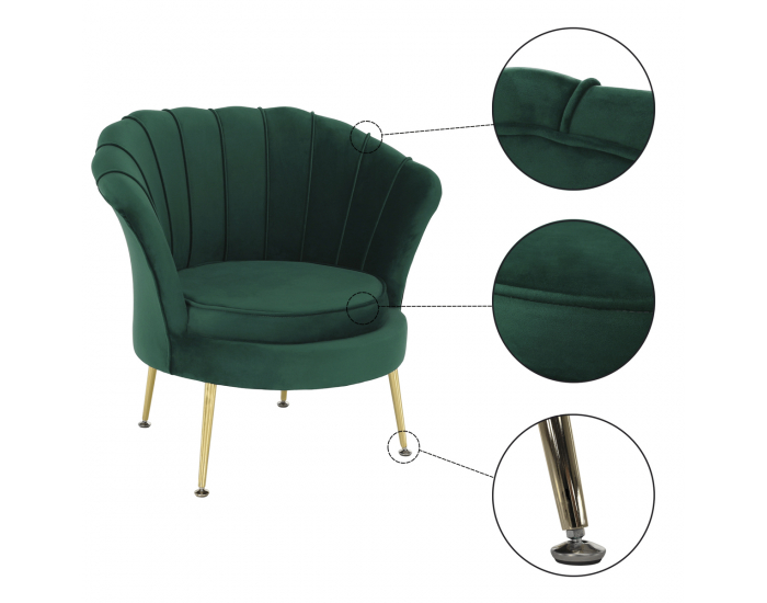 Pohovka Noblin New - smaragdová (Velvet) / zlatá