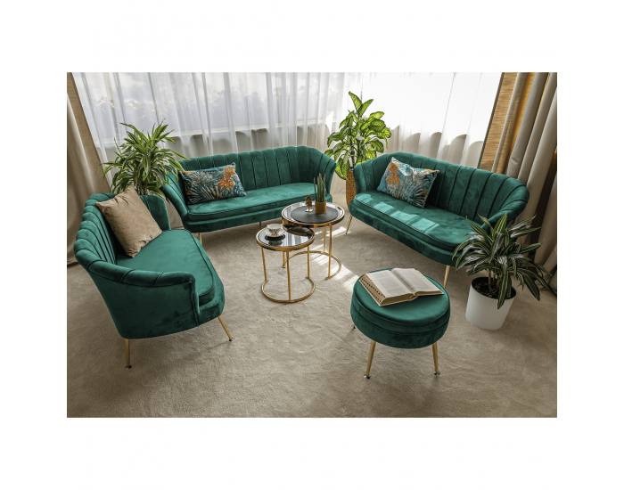 Pohovka Noblin New - smaragdová (Velvet) / zlatá