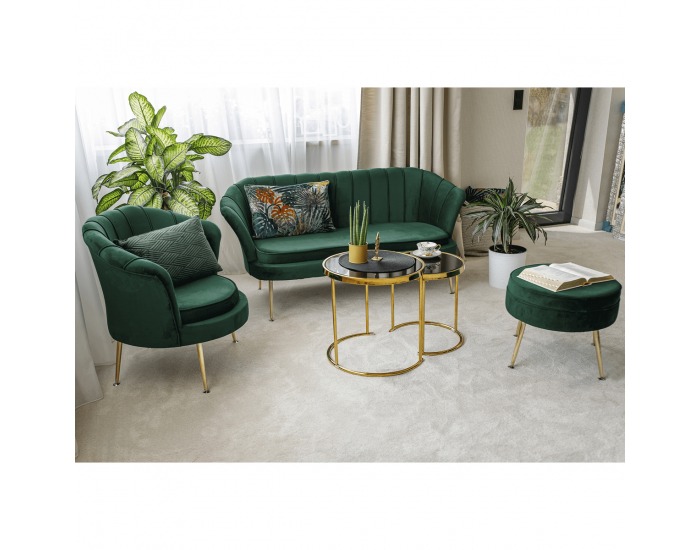 Pohovka Noblin New - smaragdová / zlatá