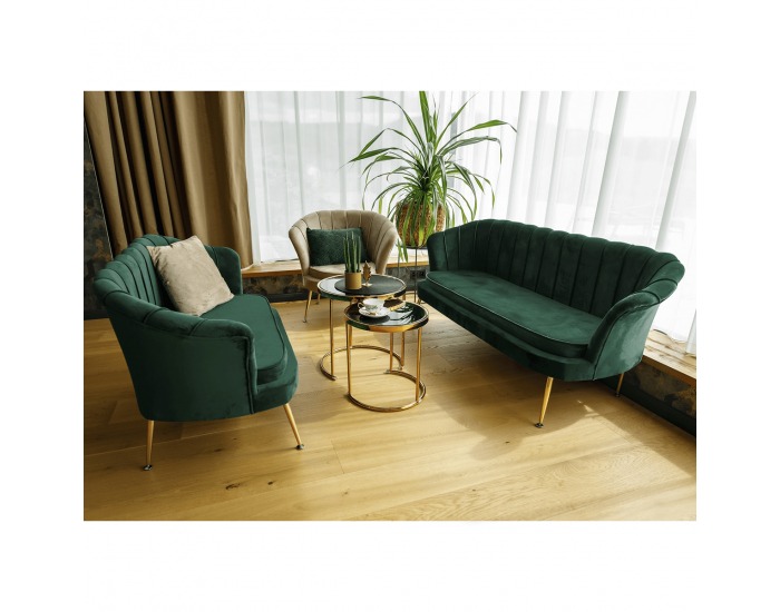 Pohovka Noblin New - smaragdová / zlatá