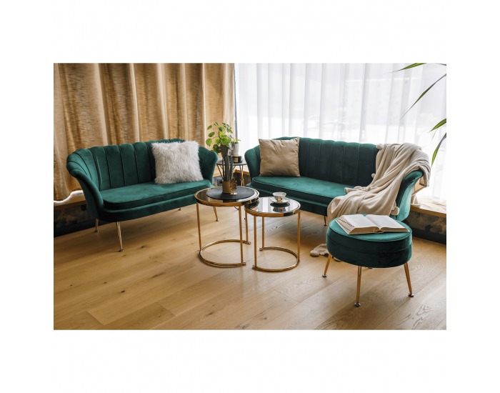 Trojsedačka Noblin New - smaragdová (Velvet) / zlatá