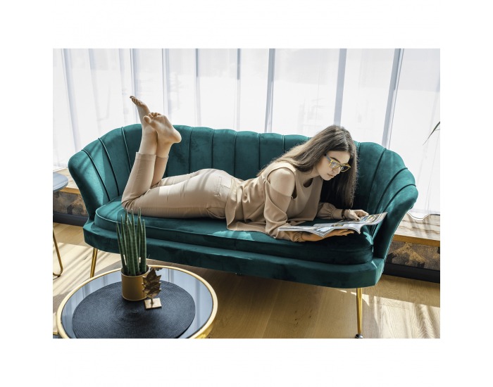 Trojsedačka Noblin New - smaragdová (Velvet) / zlatá