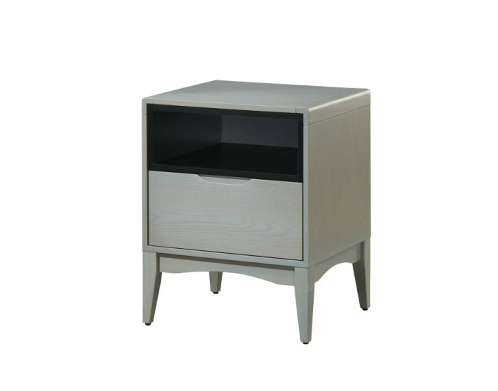 Nočný stolík Adore - sivá vintage / čierna