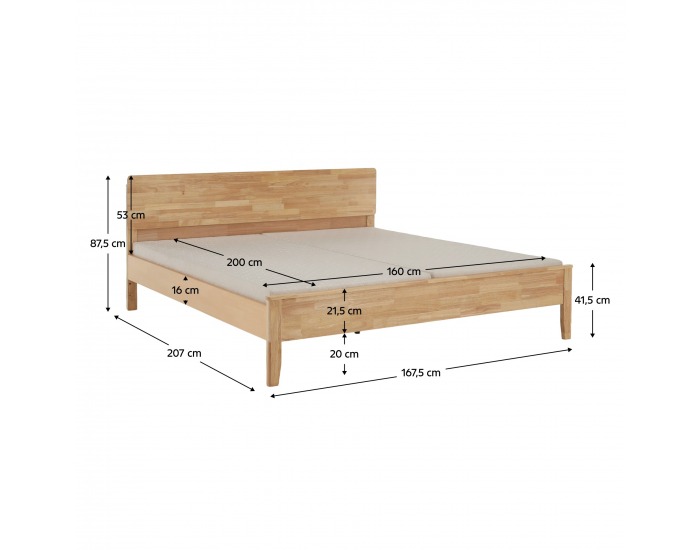 Manželská posteľ Noemi 160x200 cm - prírodná