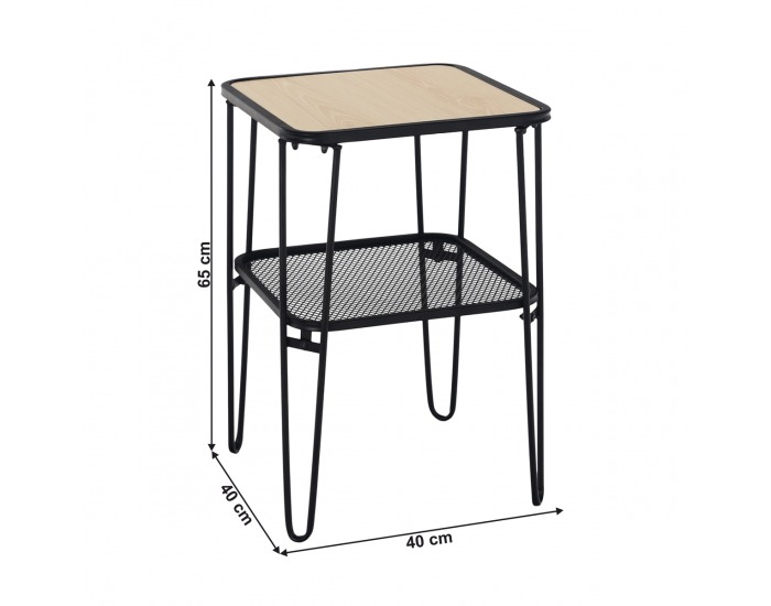 Príručný stolík Noras - čierna / dub