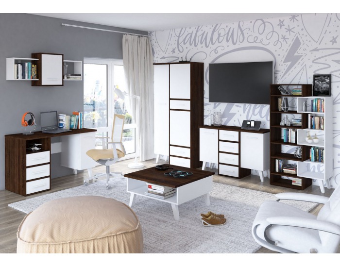 Komoda Nordis NOR-04 - sonoma tmavá / biela