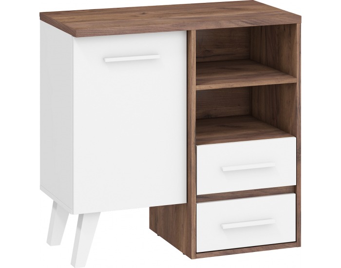 Komoda Nordis NOR-02 - craft tobaco / biela