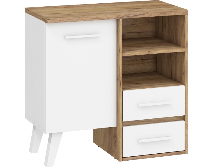 Komoda Nordis NOR-02 - craft zlatý / biela