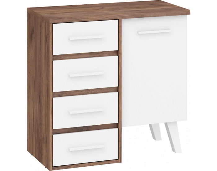 Komoda Nordis NOR-03 - craft tobaco / biela