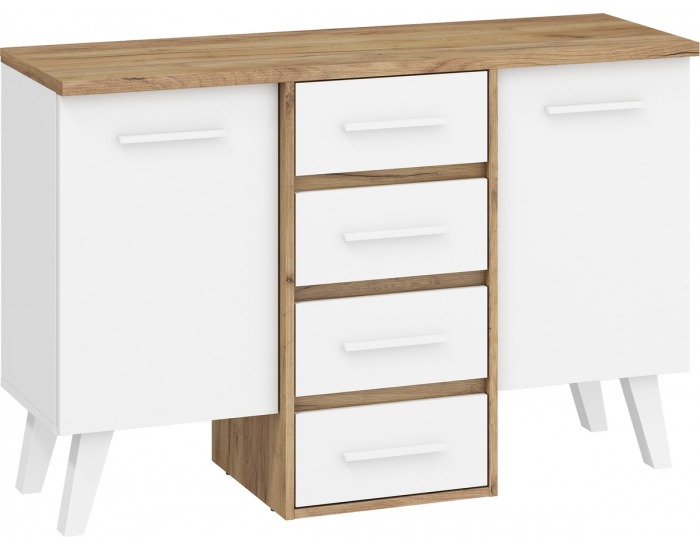 Komoda Nordis NOR-04 - craft zlatý / biela