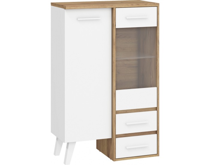 Vitrína Nordis NOR-11 - craft zlatý / biela