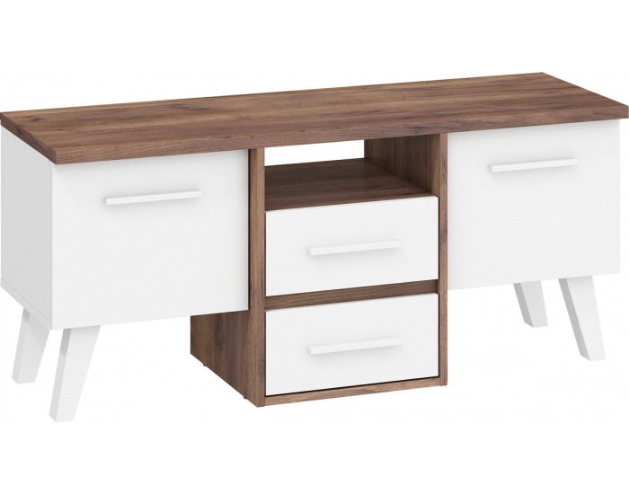 TV stolík Nordis NOR-14 - craft tobaco / biela