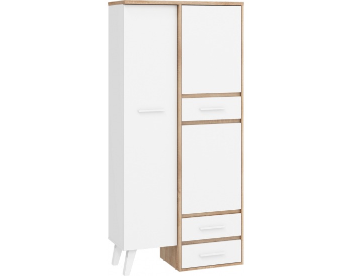 Šatníková skriňa Nordis NOR-15 2D - sonoma svetlá / biela