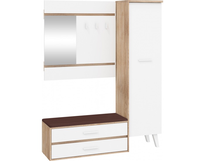 Predsieň Nordis NOR-18 - sonoma svetlá / biela / hnedá