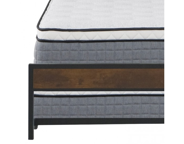 Manželská posteľ s roštom a prístelkou Nordo 140x200 cm - čierna / sivá