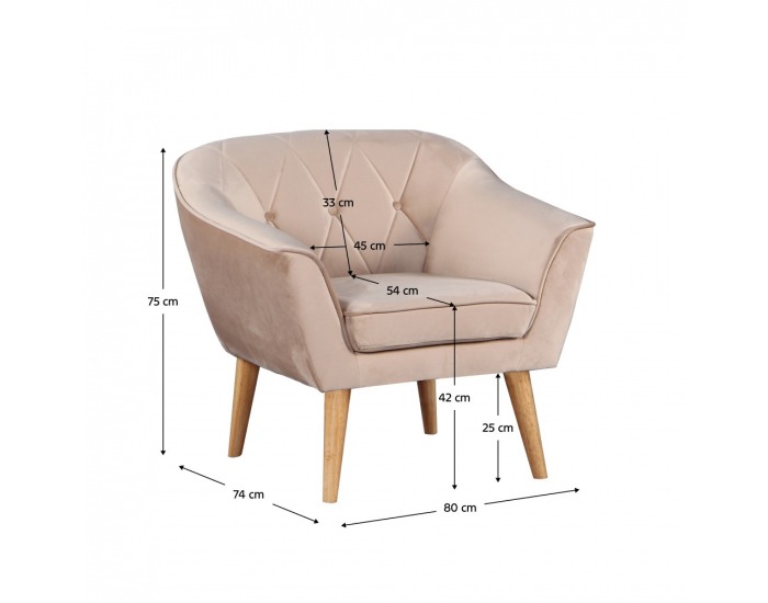 Kreslo Nosel - béžová / prírodná