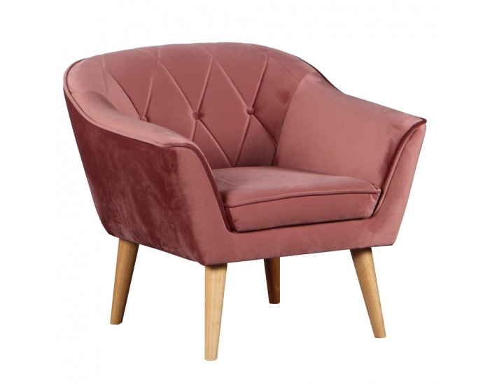 Kreslo Nosel - ružová / prírodná