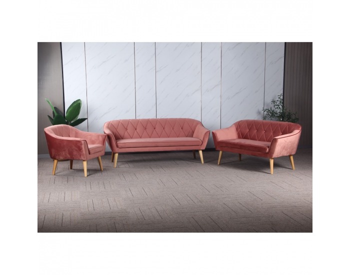 Kreslo Nosel - ružová / prírodná