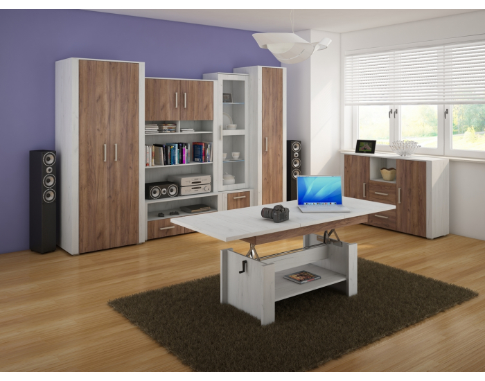 Obývacia izba Notti - craft biely / craft tobaco / craft biely