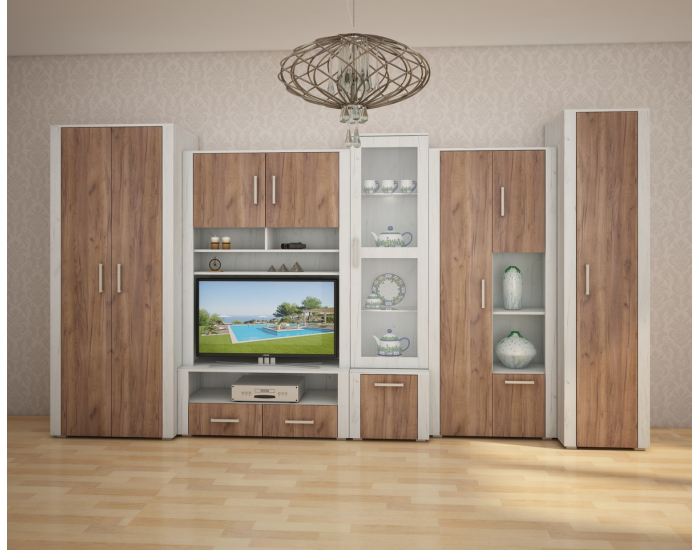 Obývacia izba Notti - craft biely / craft tobaco / craft biely