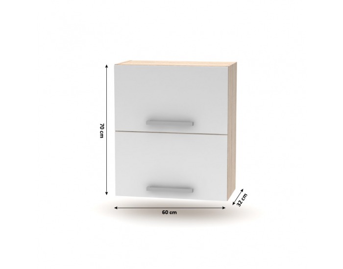 Horná kuchynská skrinka Nova Plus NOPL-008-OH - dub sonoma / biela