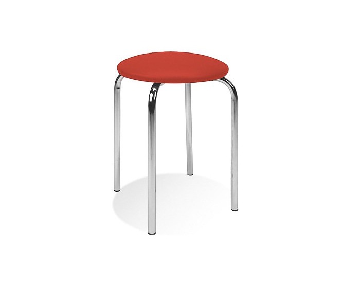 Stolička bez operadla Chico - chróm / červená látka (C2)