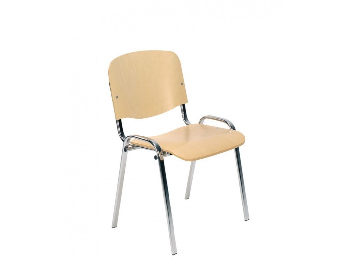 Konferenčná stolička Iso Wood - buk / chróm