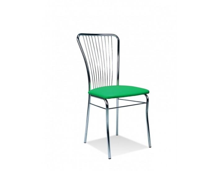 Jedálenská stolička Neron - chróm / zelená ekokoža (V47)