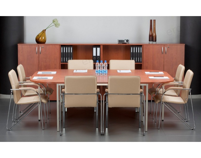 Konferenčná stolička Samba - chróm / krémová látka (M56)