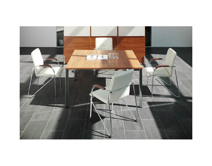 Konferenčná stolička Samba - chróm / krémová látka (M56)