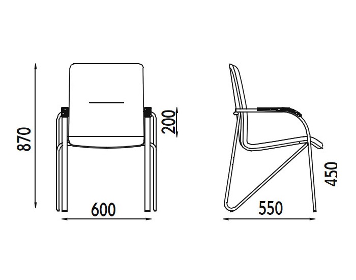 Konferenčná stolička Samba - chróm / hnedá ekokoža (V19N)