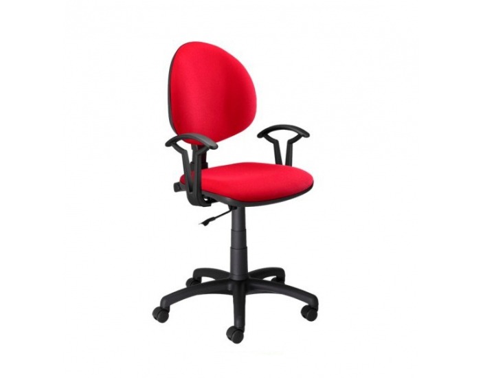 Detská stolička na kolieskach s podrúčkami Smart - červená látka (M04)