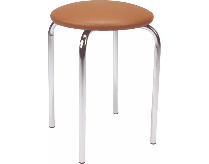 Stolička bez operadla Tiko Chrome - chróm / V-49 hnedá