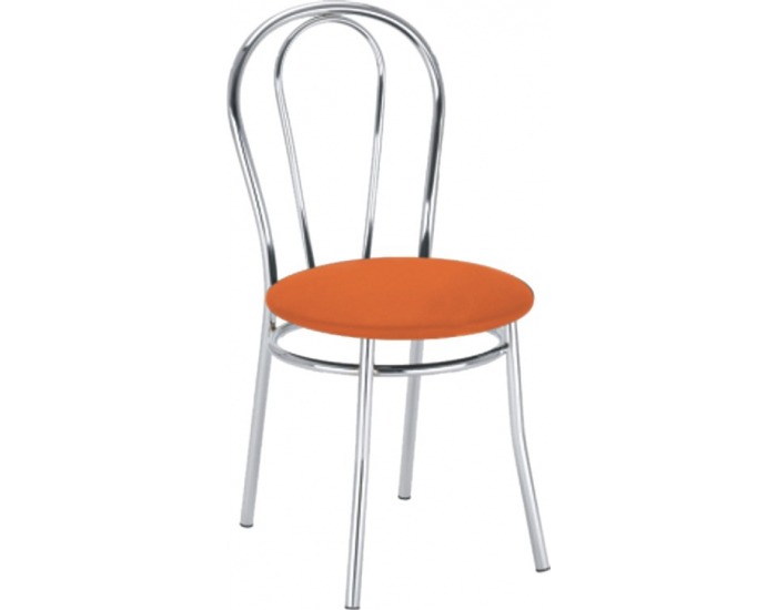 Jedálenská stolička Tina Chrome - chróm / V-64 oranžová