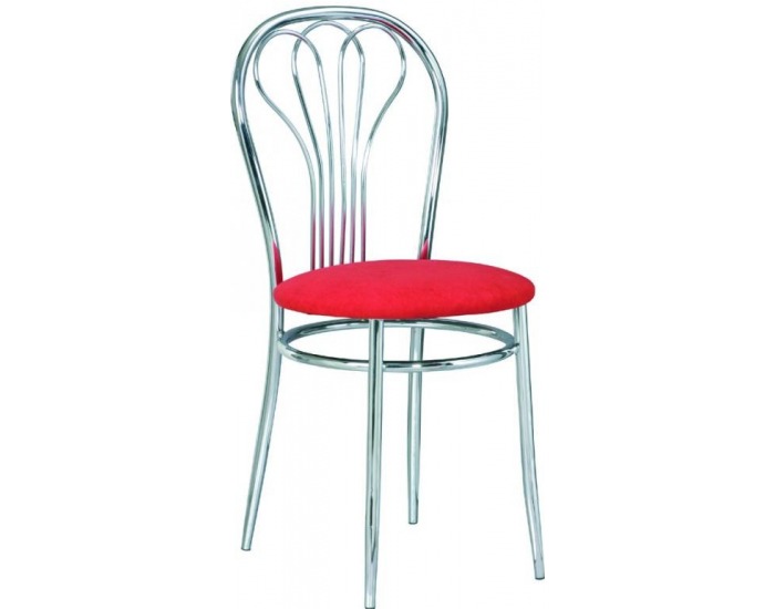 Jedálenská stolička Venus - chróm / červená látka (M04)