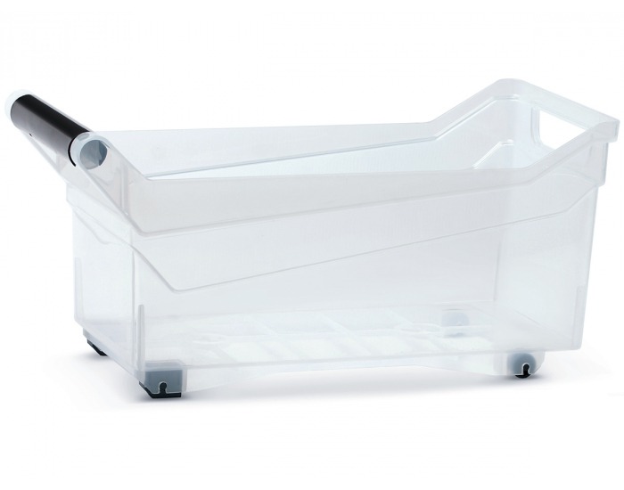 Plastový úložný box na kolieskach NUK3L 10 l - priehľadná