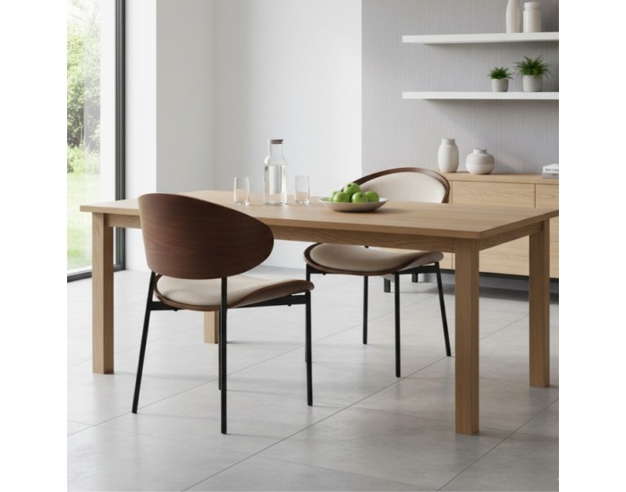 Jedálenská stolička Nuria - béžová / orech / čierna