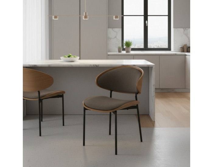 Jedálenská stolička Nuria - hnedá / jaseň / čierna