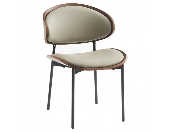 Jedálenská stolička Nuria - sivohnedá (taupe) / orech / čierna