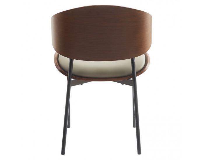 Jedálenská stolička Nuria - sivohnedá (taupe) / orech / čierna